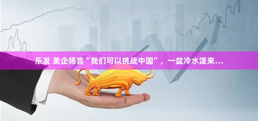 乐发 美企扬言“我们可以挑战中国”，一盆冷水泼来…